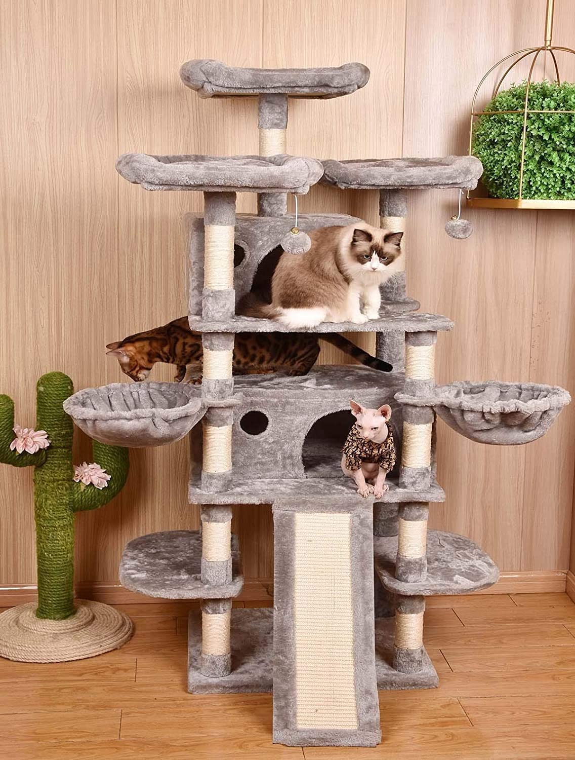 Amolife Big Heavy Duty 68 Inch MultiLevel / XLarge Cat Tree King with