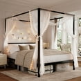 thumbnail image 1 of Amolife Full Bed Frame, Canopy Bed with Metal Headboard, No Box Spring Needed, Black, 1 of 15
