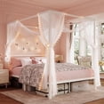 thumbnail image 1 of Amolife Full Bed Frame, Canopy Bed with Metal Headboard, No Box Spring Needed, White, 1 of 15