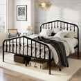 thumbnail image 1 of Amolife Full Size Metal Platform Bed Frame with Victorian Vintage Headboard & Footboard, Black, 1 of 9