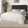 thumbnail image 1 of Amolife Full Size Platform Bed Frame with Adjustable Velvet Upholstered Headboard, Black, 1 of 8