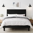 thumbnail image 1 of Amolife Full Size Platform Bed Frame with Corduroy Fabric Upholstered Adjustable Height Headboard, Black, 1 of 9
