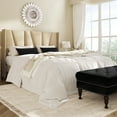 thumbnail image 1 of Amolife Full Bed Frame, Upholstered Platform Bed with Wingback and Geometric Headboard, Beige, 1 of 14
