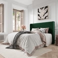 thumbnail image 1 of Amolife Full Size Velvet Upholstered Bed with Wingback Headboard, Green, 1 of 9