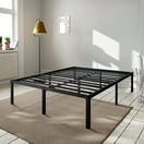 ZUNMOS Queen Bed Frame, Heavy Duty Metal Platform with Storage Space Under Frame, 14 Inches No Box Spring Needed Queen Size Bed Frame, Black
