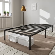 Amolife Heavy Duty Twin-XL Size 14" Metal Platform Bed Frame with Ample Under Bed Storage Space, Black