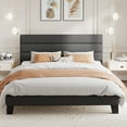 thumbnail image 1 of Amolife King Bed Frame, Platform Bed Frame with Fabric Upholstered Headboard, Dark Grey, 1 of 9
