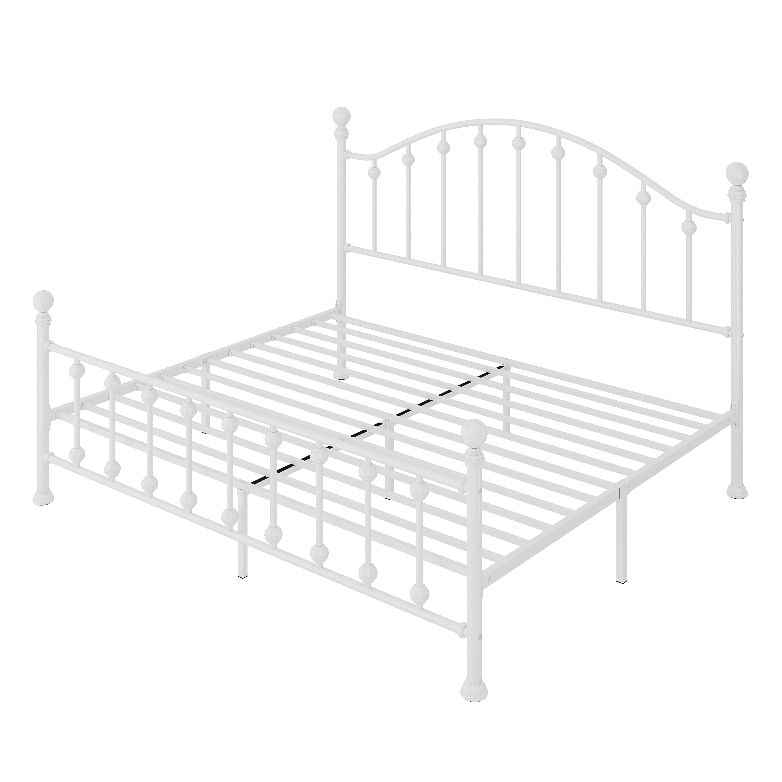 Amolife King Metal Bed Frame with Iron-Art Headboard and Footboard, 12