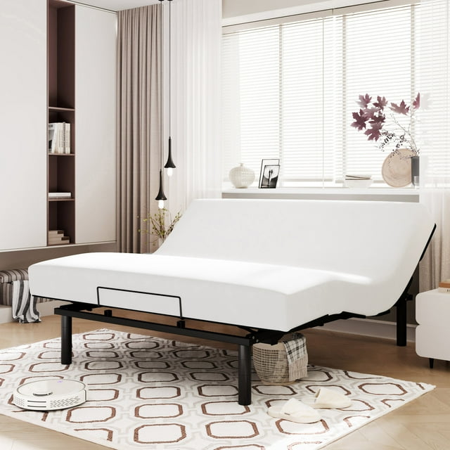 Amolife King Size Adjustable Bed Base Frame with independent Head and