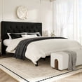 thumbnail image 1 of Amolife King Size Bed Frame with Upholstered Adjustable Headboard, No Box Spring Required, Black, Fabric, 1 of 9