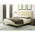 Amolife King Size Fabric Upholstered Platform Bed Frame with Button