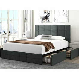 Amolife Heavy Duty Queen Size Metal Platform Bed Frame with 16.5'' Large  Under Bed Storage Space 