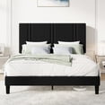 thumbnail image 1 of Amolife Queen Bed Frame, Platform Bed with Upholstered Velvet Adjustable Headboard, Wooden Slats, Easy Assembly, Black, 1 of 9