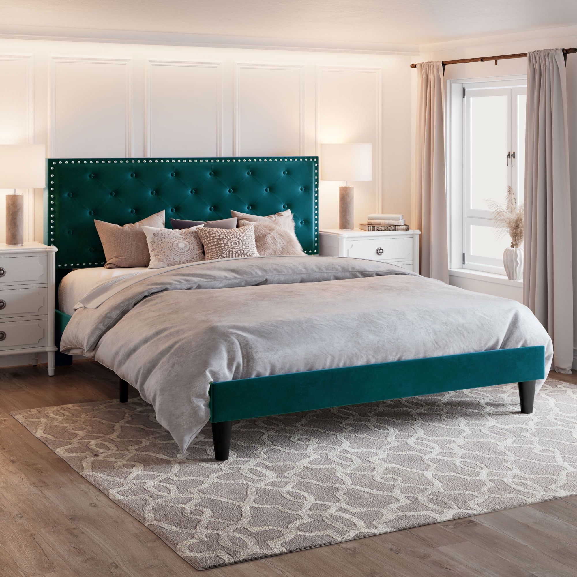 Studded queen headboard discount
