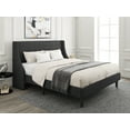 thumbnail image 1 of Amolife Queen Size Modern Platform Upholstered Bed Frame with Deluxe Wingback, Deep Grey, 1 of 7
