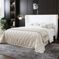 thumbnail image 1 of Amolife Queen Size Bed Frame, Velvet Platform Bed with Upholstered Wingback Headboard, No Box Spring Needed, White, 1 of 12