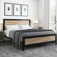 thumbnail image 1 of Amolife Queen Size Heavy Duty Metal Bed Frame with Rivet and 13 Strong Steel Slats Support, 1 of 6