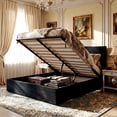 thumbnail image 1 of Amolife Queen Size Lift Up Storage Bed Frame With Upholstered Wingback Headboard, Hydraulic Support, No Box Spring Needed, Black, 1 of 11
