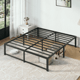 thumbnail image 1 of Amolife Queen Size 14'' Metal Platform Bed Frame with Large Under Bed Storage Space, Black, 1 of 7