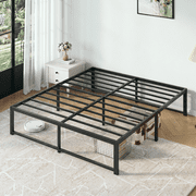 Amolife Queen Size 14'' Metal Platform Bed Frame with Large Under Bed Storage Space, Black