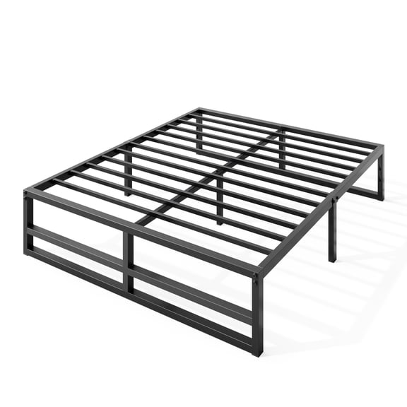 Amolife Queen Size 14'' Metal Platform Bed Frame with Large Under Bed Storage Space, Black