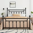 thumbnail image 1 of Amolife Queen Bed Frame, Metal Platform Bed with Vintage Headboard & No Box Spring Needed, Black, 1 of 8