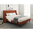 thumbnail image 1 of Amolife Queen Size Modern Platform Upholstered Bed Frame with Deluxe Wingback, Orange Red, 1 of 7