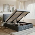 thumbnail image 1 of Amolife Queen Size Upholstered Lift up Storage Platform Bed Frame with Fabric Button Tufted Wingback Headboard, Gray Blue, 1 of 12