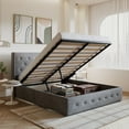 thumbnail image 1 of Amolife Queen Size Upholstered Lift up Storage Platform Bed Frame with Fabric Button Tufted Wingback Headboard, Light Gray, 1 of 13