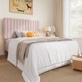 thumbnail image 1 of Amolife Twin Bed Frame, Modern Upholstered Platform Bed Frame with Adjustable Chenille Fabric Headboard, Easy Assembly, Pink, 1 of 11