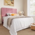 thumbnail image 1 of Amolife Twin Bed Frame, Modern Upholstered Platform Bed Frame with Adjustable Velvet Headboard, Heavy Duty, Pink, 1 of 9
