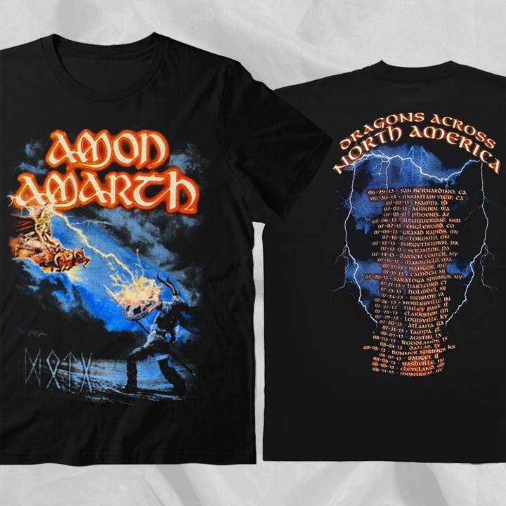 Amon Amarth Band Dragons Across North America Tour Rare Double Sided TShirt