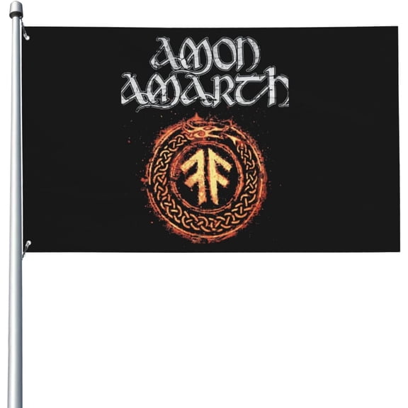 Amon Metal Rock Amarth Flag 3x5 Ft Garden Yard House Flags Decorative Banner, Indoor Outdoor Party Home Decor, As Pic