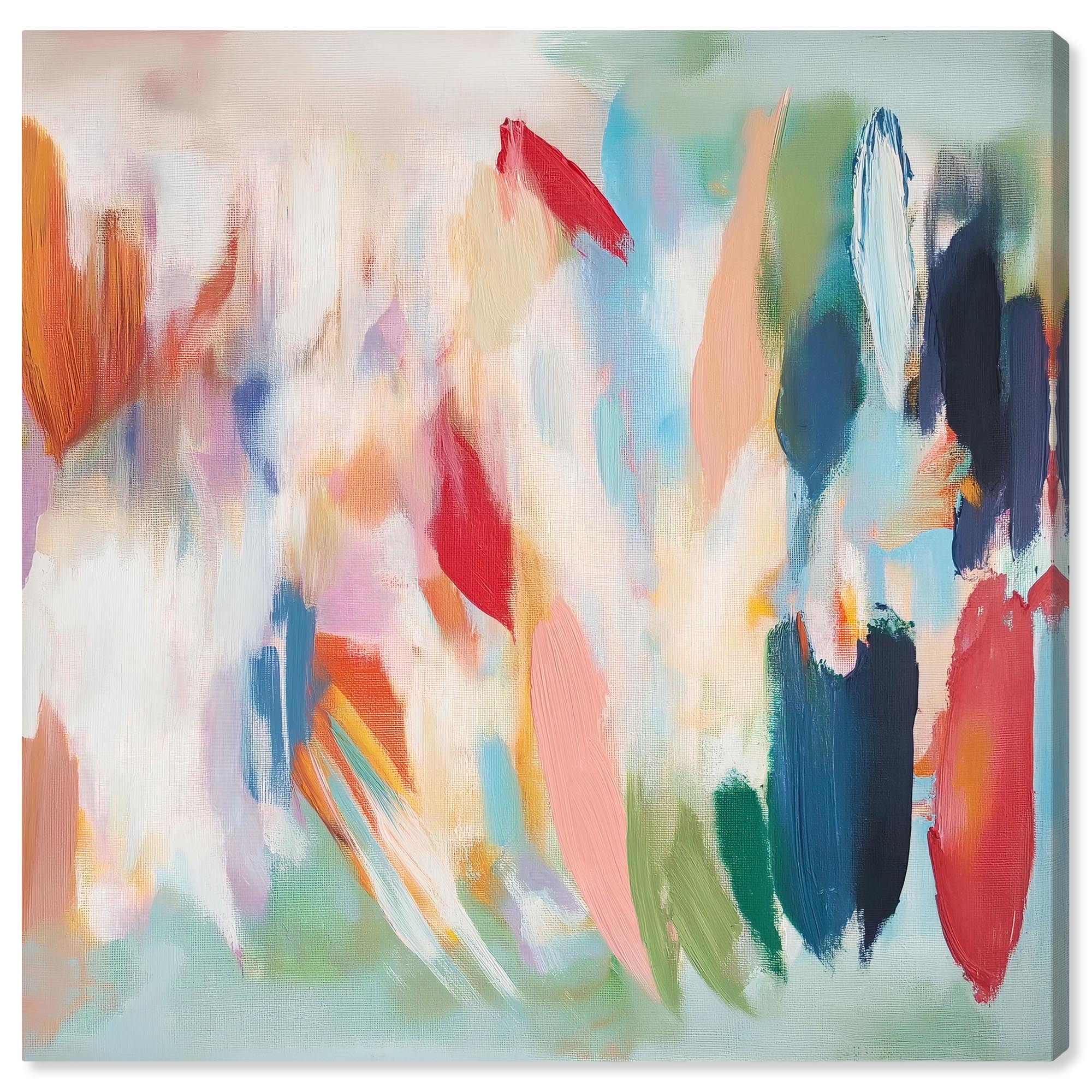 16" x 16" Colorful Abstract Canvas Art in Gallery Wrapped