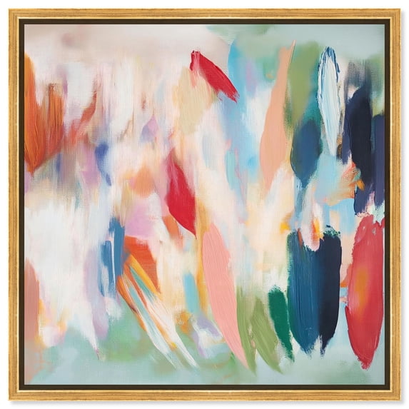 Amonada II Canvas Modern Color Abstract by Art Remedy, Gold Frame, 40" x 40"