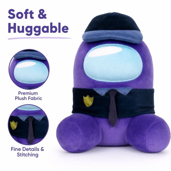 Among Game Crewmate Stuffed Animals Us Purple Police Plushies Soft Cushion Doll 7.87 In Collectible Gaming Accent for Fans 1 PC