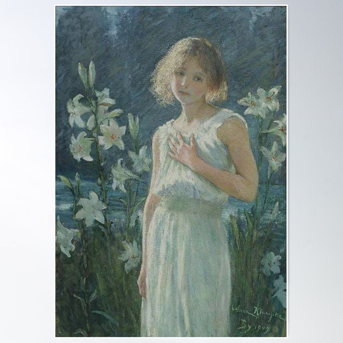 Among The Lilies By Anna Elizabeth Klumpke Poster Wall Art, Modern Wall ...