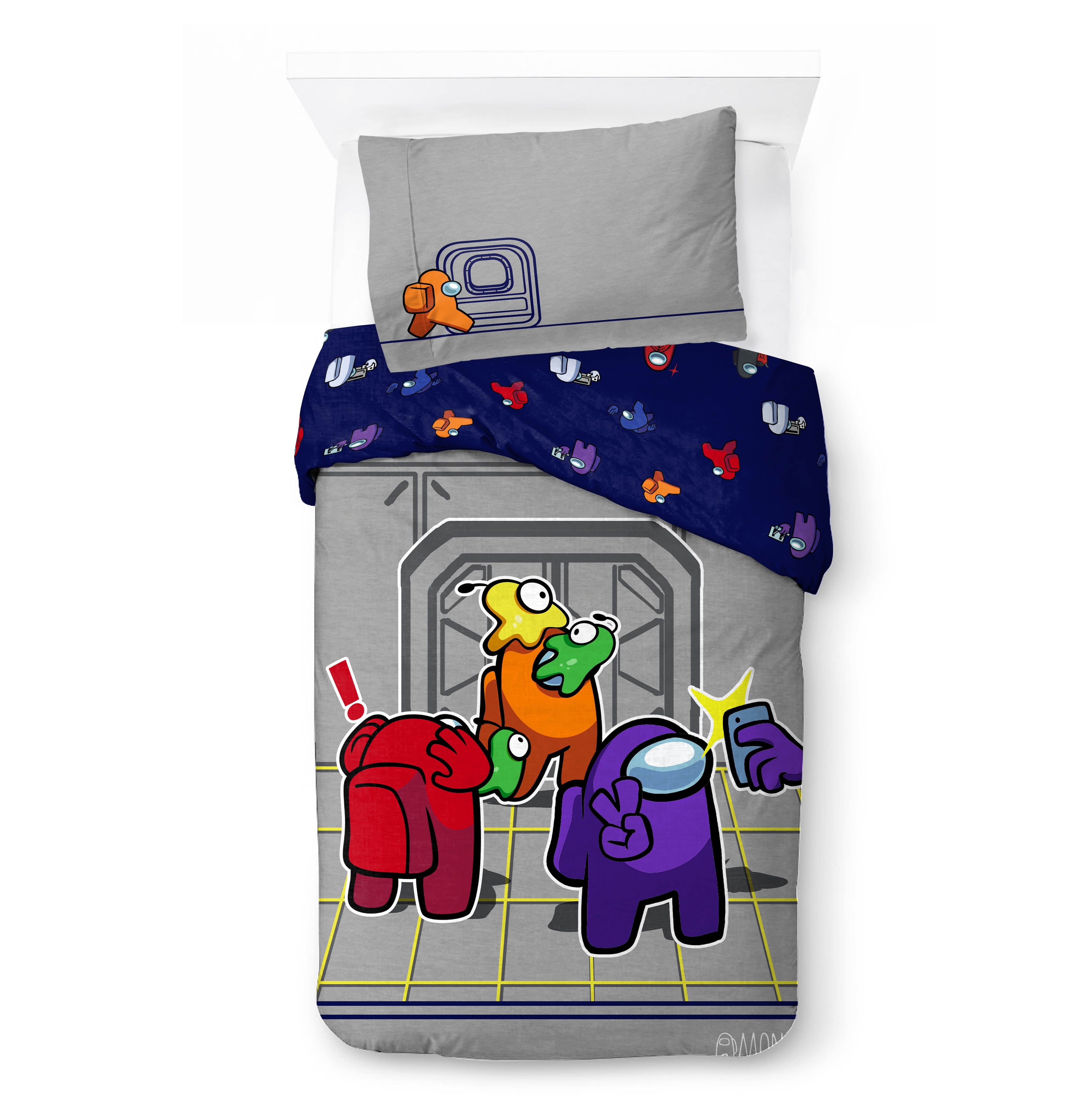 Among Us 2Piece Twin/Full Reversible Comforter and Pillowcase Bedding