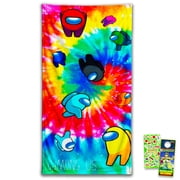 Among Us Beach Towel Bundle Set - Bundle with Among Us Microfiber Pool Towel with Stickers and More | Pool Bundle for Kids