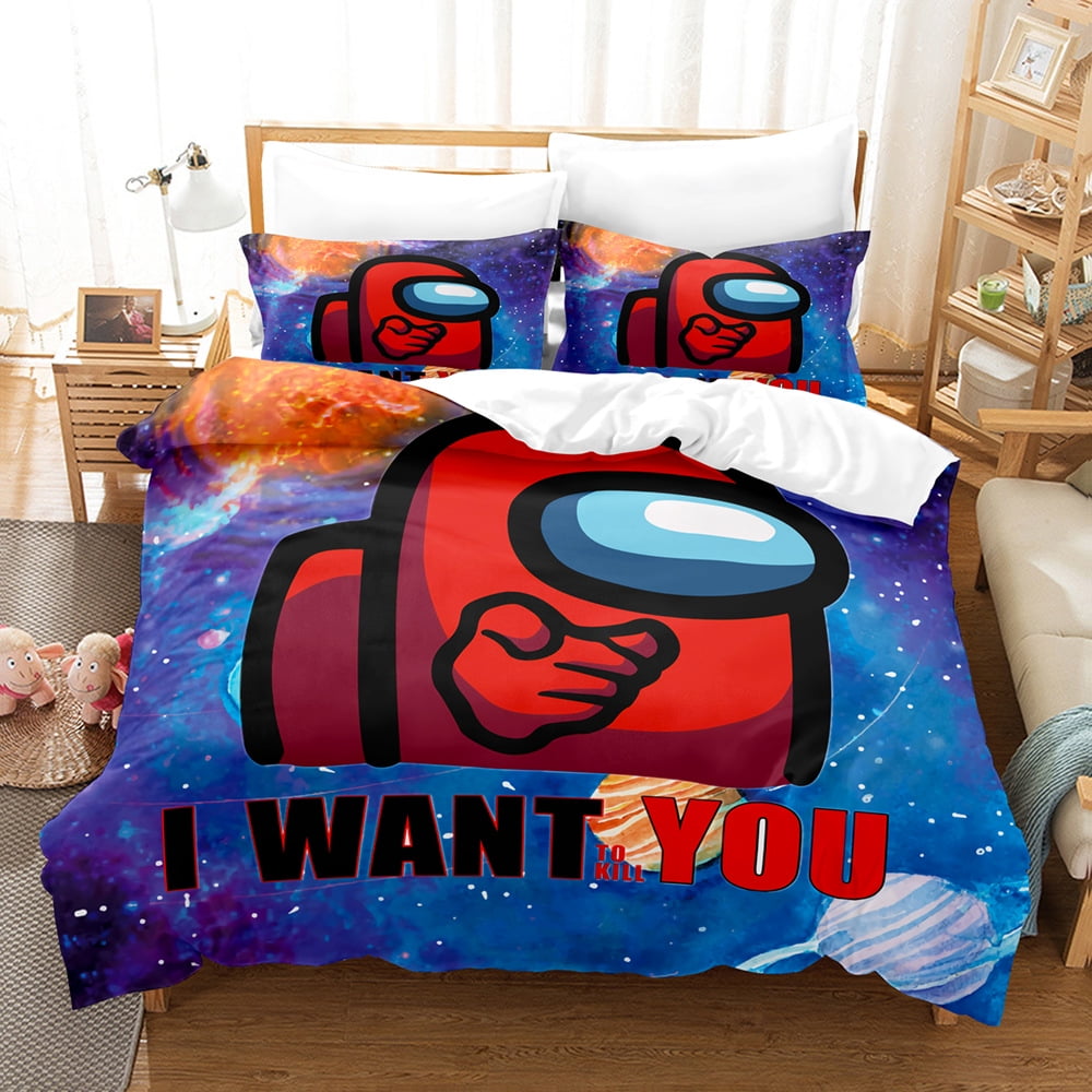Among Us Bedding Duvet Covers 3D Print Cute Game Character Bedding Sets