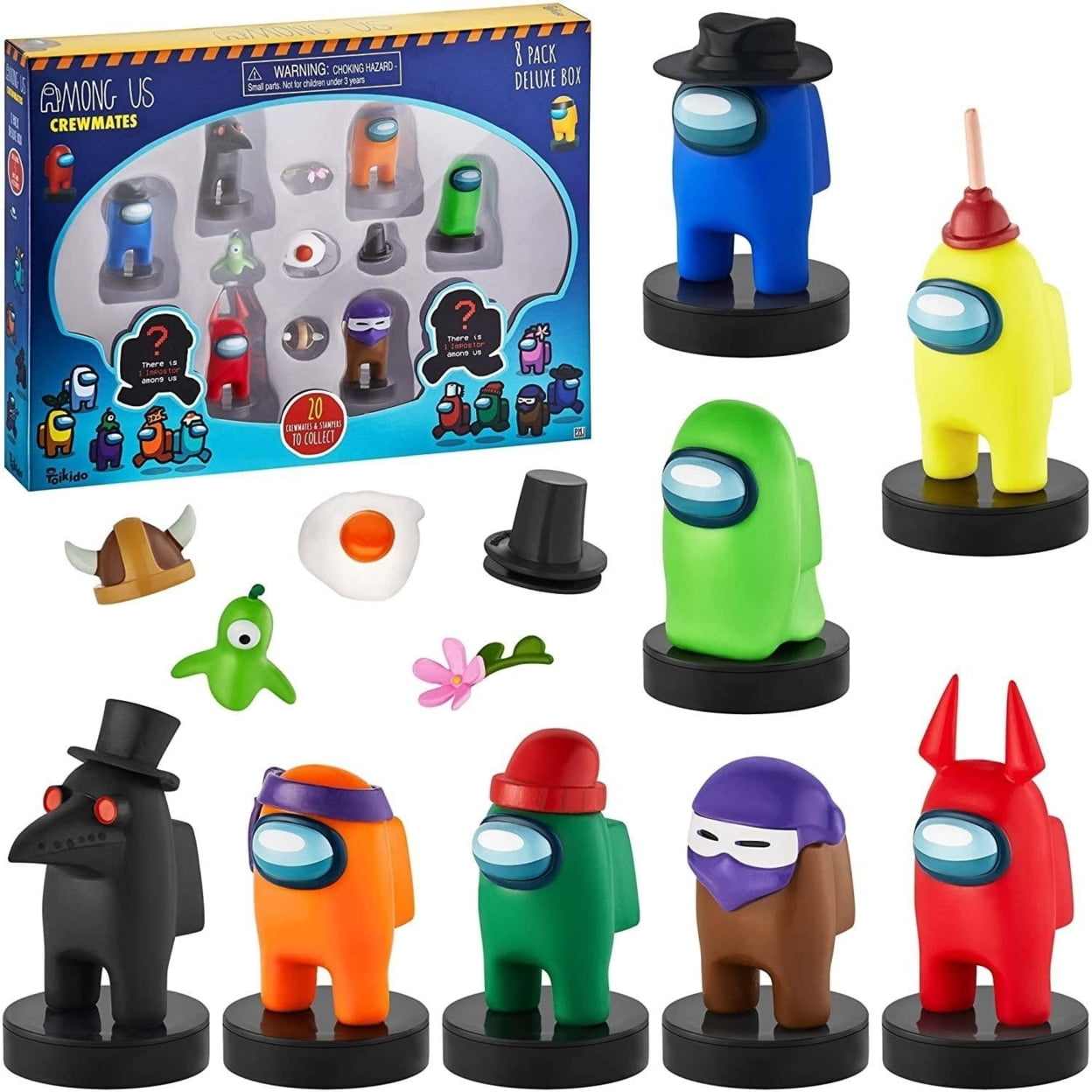 Among Us Stamps 8pk Crewmates Lime Ghost Brown Purple Impostor PMI International