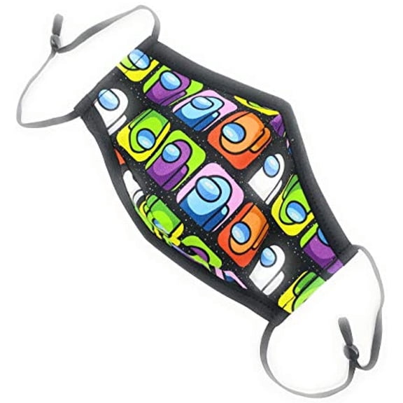 Among Us Galaxy KID Face Mask w/ Black Bias Tape - Maskara by BengC