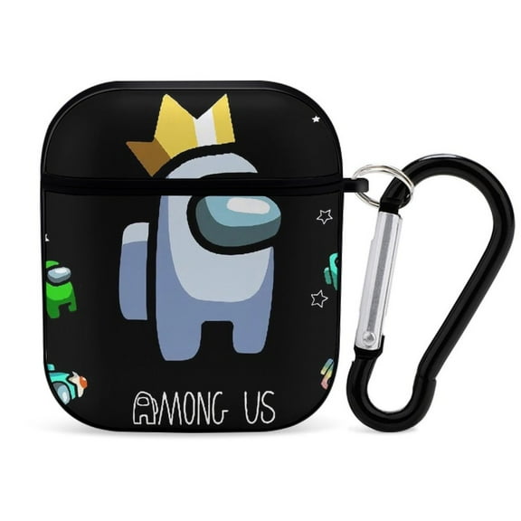 Among Us Game AirPod Case Cover,PC Hard Shell Shockproof Protective Skin with Keychain for Apple AirPods 2nd 1st Generation Charging Case,Cute Cartoon AirPod Case for AirPod 2/1