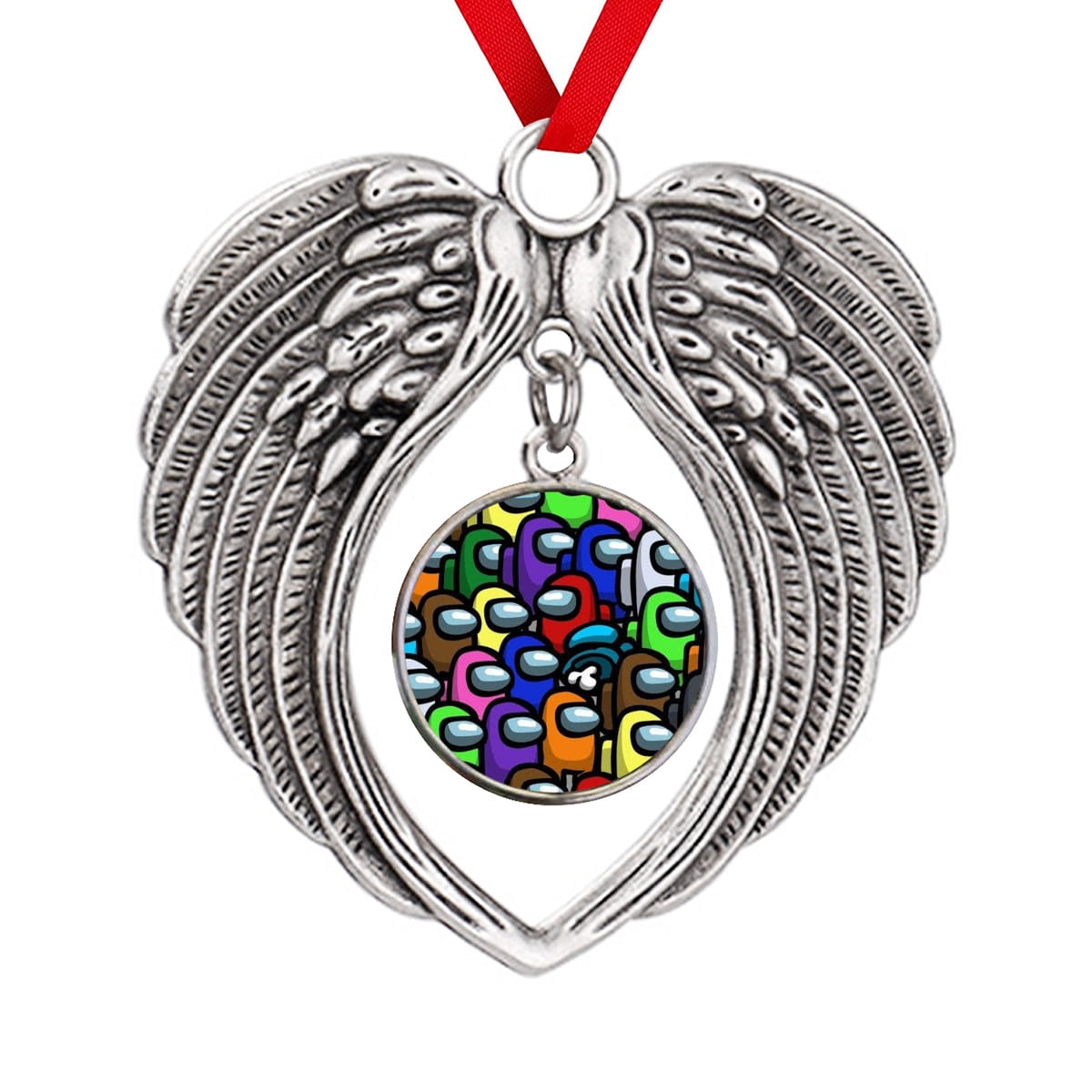 Among Us Game Retro Christmas Ornaments Angel Wings Memorial Christmas