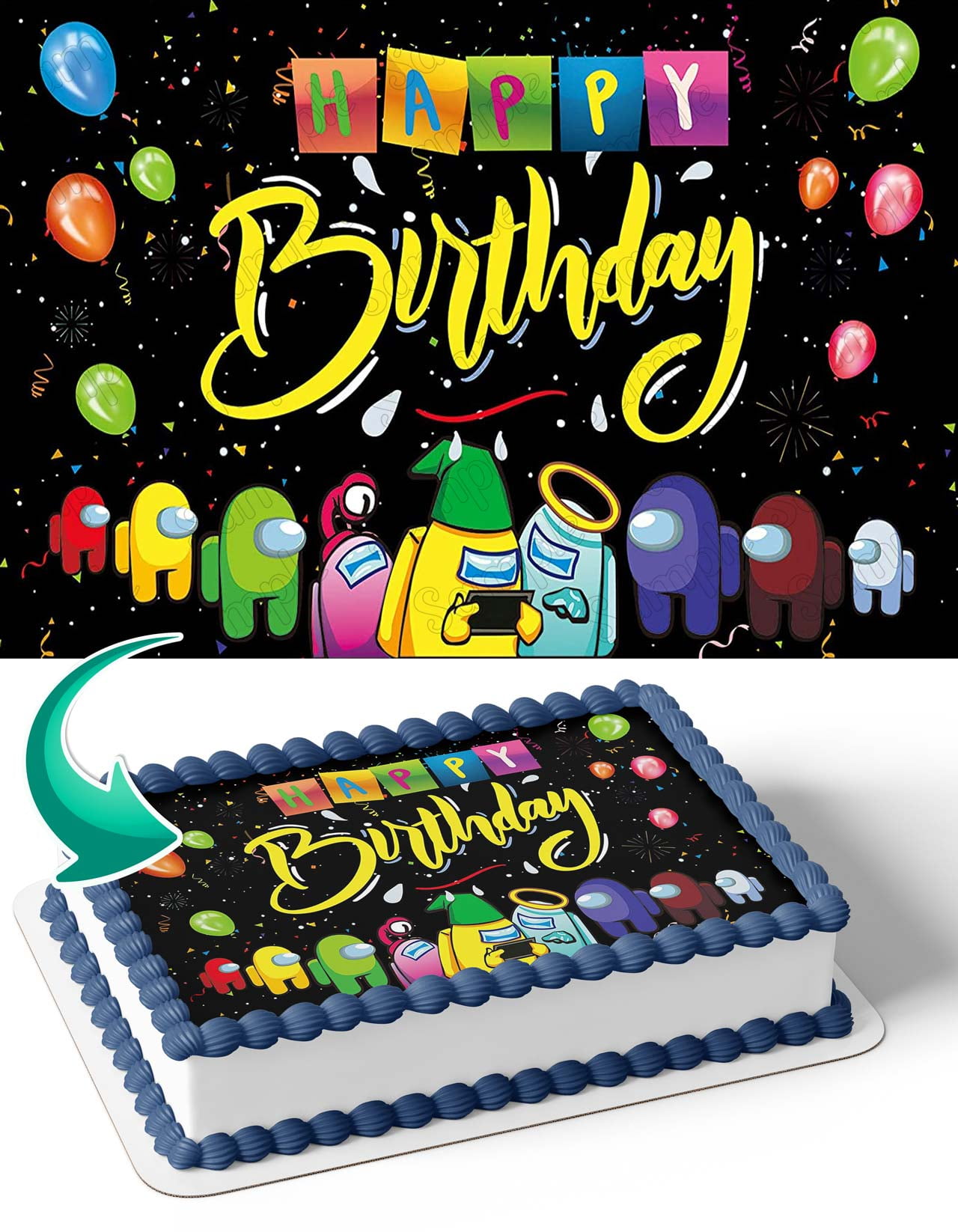 Among Us HBB Edible Cake Topper Personalized Decoration Supplies, Birthday Banner 1/4 Sheet - Walmart.com among-us-hbb-edible-cake-topper-personalized-decoration-supplies-birthday-banner-1-4-sheet-walmart-com