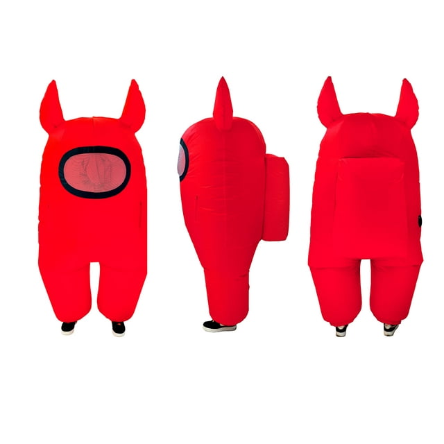 Among Us Inflatable Fancy-Dress Costume Devil Horns, Youth Child Regular One Size Red