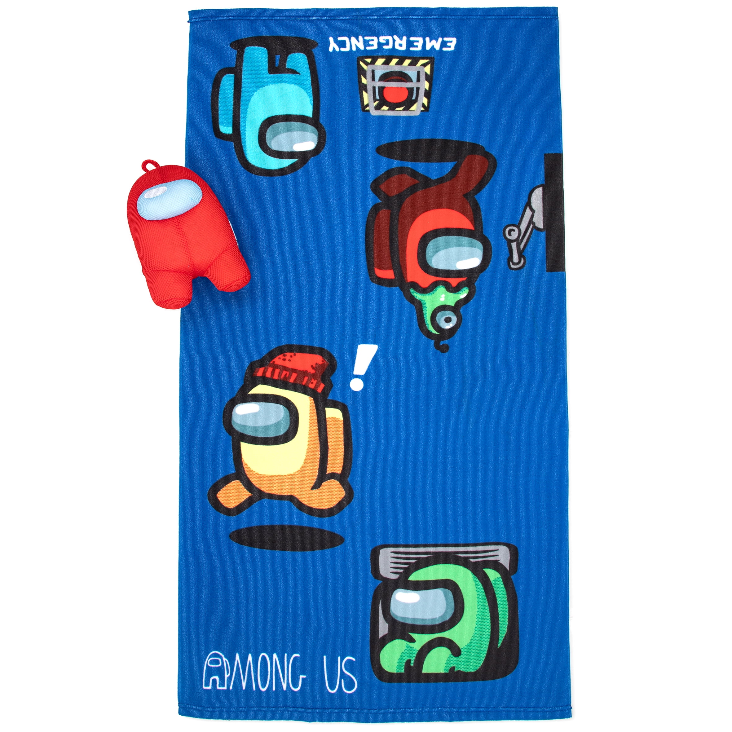 Among Us Kids 100% Cotton Towel and Scrubby Set, Red, Innersloth