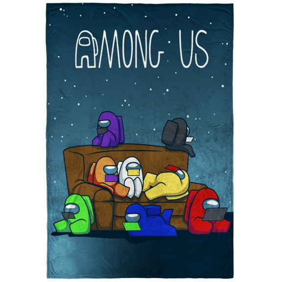 Among Us Kids Twin Blanket, 62 x 90, Microfiber, Red and Black, Innsersloth