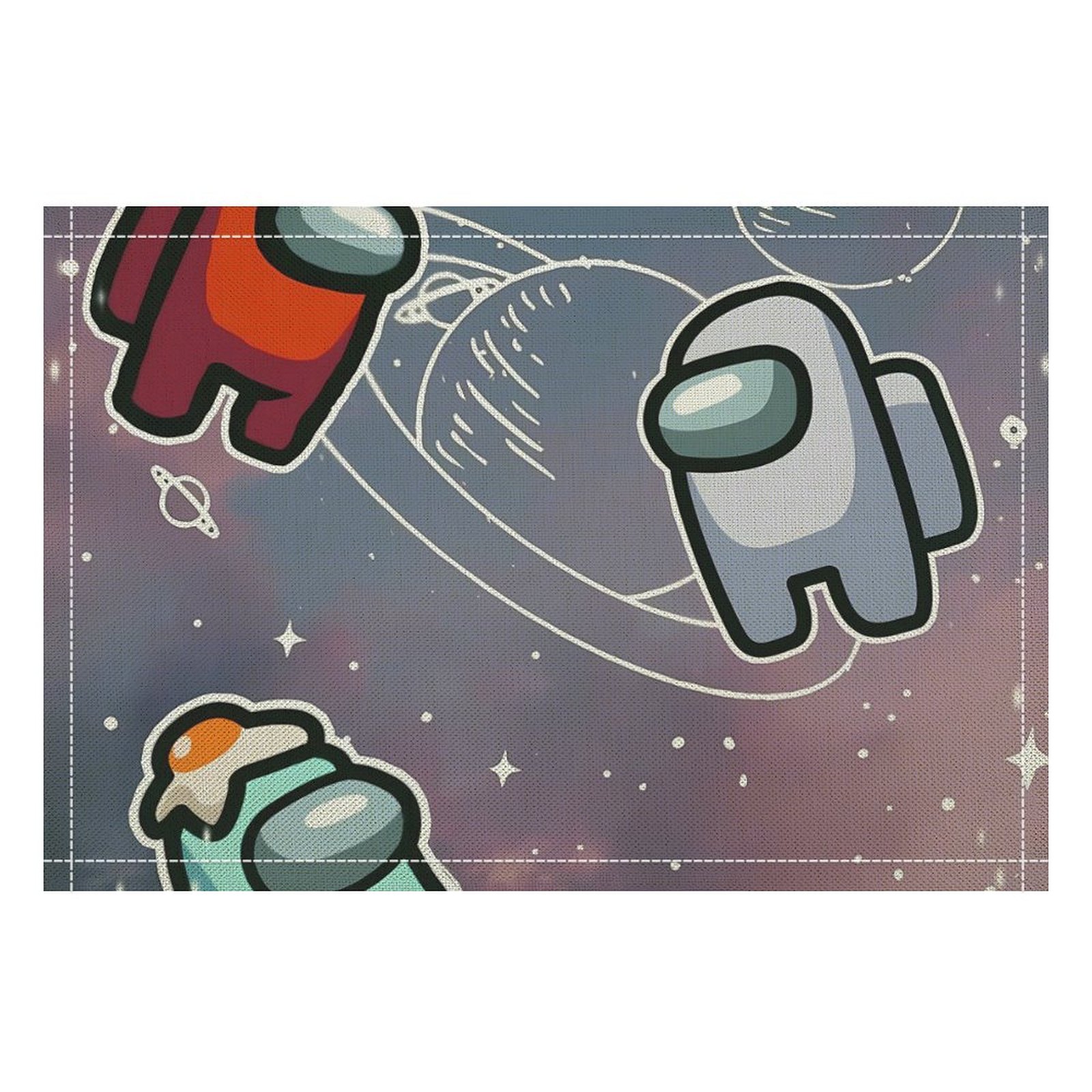 Among Us Linen Placemat, Tabletop Decor Reusable Washable Party