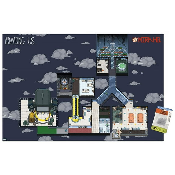 Among Us - Mira Map Wall Poster with Pushpins, 22.375" x 34"